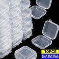 10-100PCS Mini Storage Box Transparent Plastic Jewelry Boxes Portable Earring Ring
