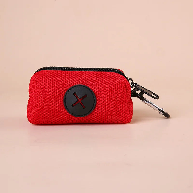 Canvas Dog Poop Bag Holder, Outdoor Pet Waste Bag Dispenser with Carabiner Clip