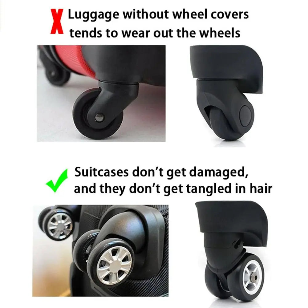 Travel Luggage Caster Shoes Silicone Suitcase Wheels Protection Cover Reduce Noise