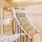 Multi-Layer Pants Hanger Space Saving Closet Organizer Foldable Trousers Clothes Rack