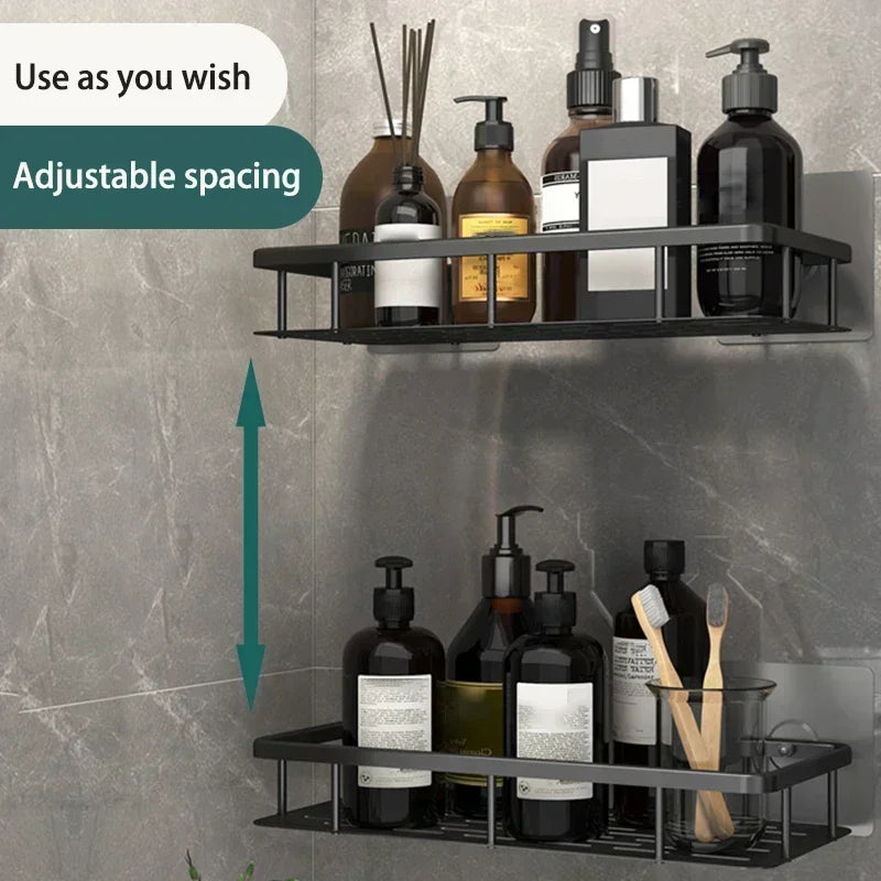Bathroom Shelf Kitchen Storage Organizer Aluminum Alloy Shampoo Rack Shower Shelf Bathroom Accessories No