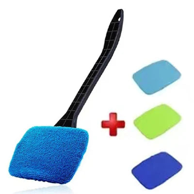 Extendable Car Windshield Cleaner with Washable Microfiber Pads