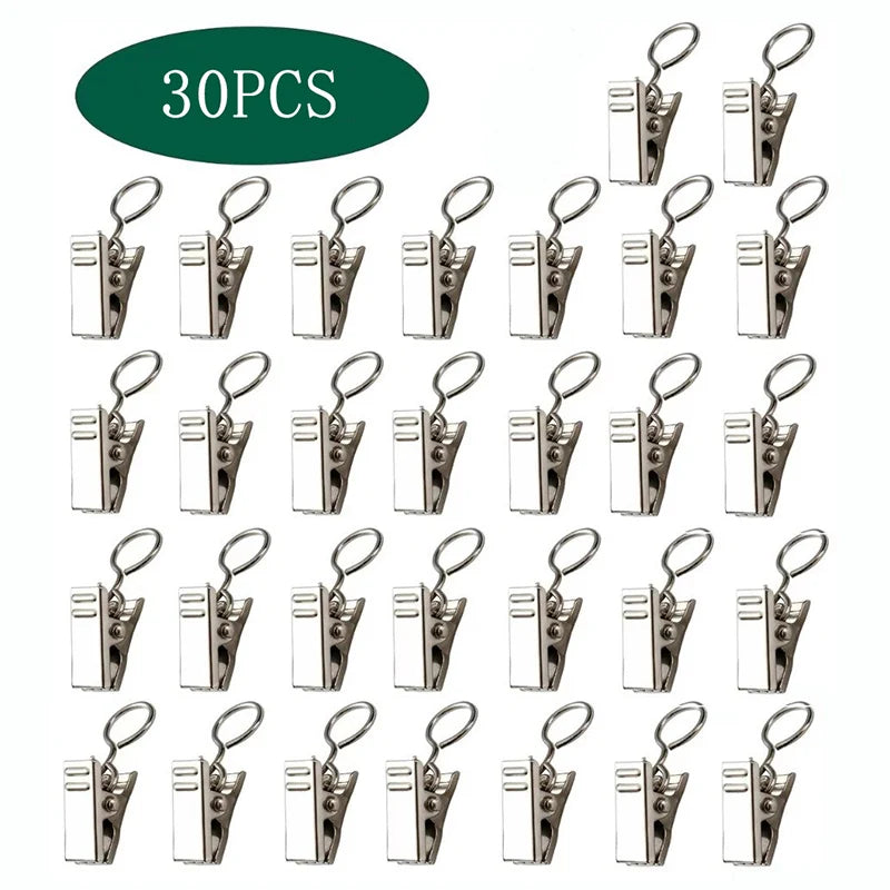 Stainless Steel Curtain Clips with Hook Durable Serrated Anti Slip Clip Home Bedroom
