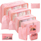Set Travel Organizer Bags Suitcase Packing Cubes Cases Portable Wardrobe Luggage
