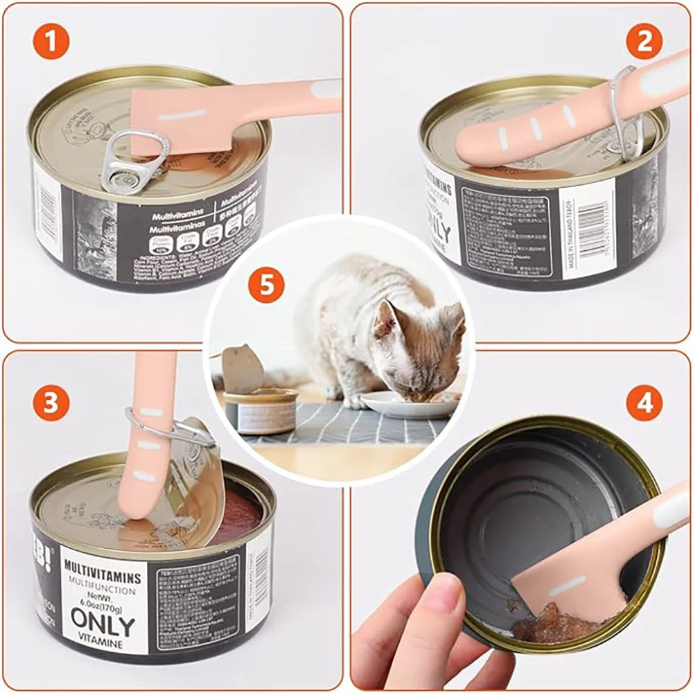 Cat Canned Food Spoon Pet Lid Convenient Easy To Clean Cat/Dog Can Opener Feeding Tool
