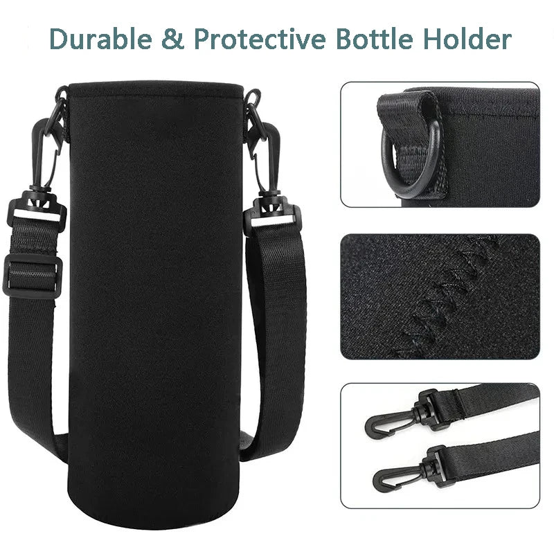 Portable Water Bottle Insulated Neoprene Holder Pouch Bag 25.4 / 33.8 / 50.7 fl oz