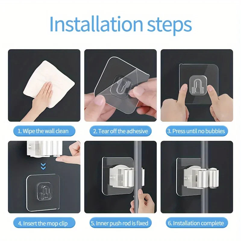 Self-Adhesive Mop and Broom Holders