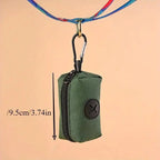 Canvas Dog Poop Bag Holder, Outdoor Pet Waste Bag Dispenser with Carabiner Clip