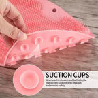 Shower Foot Scrubber Mat with Suction Cups, Non-Slip Exfoliating Cleaner for & Bath