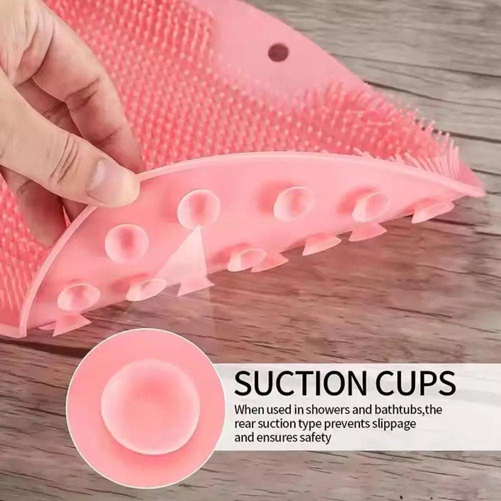 Shower Foot Scrubber Mat with Suction Cups, Non-Slip Exfoliating Cleaner for & Bath