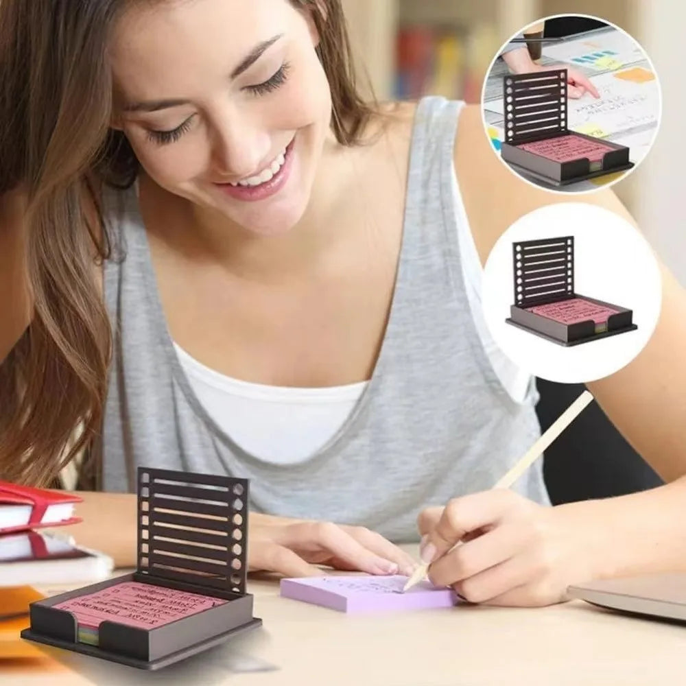 Sticky Note Holder with Stencil Lid
