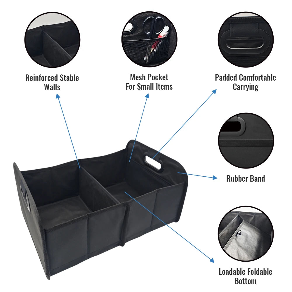 Trunk Organizer for suv, Foldable portable car storage box for camping outdoor storeroom