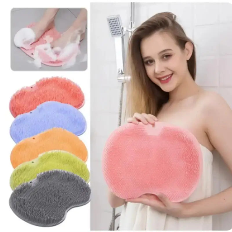 Shower Foot Scrubber Mat with Suction Cups, Non-Slip Exfoliating Cleaner for & Bath