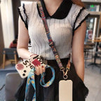 Mobile Phone Clip Antilost Retro Pattern Strap Crossbody Long Straps Adjustment Length Hanging Universal Neck