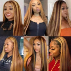 F4/27 Highlight Straight Lace Wig — 250% Density
