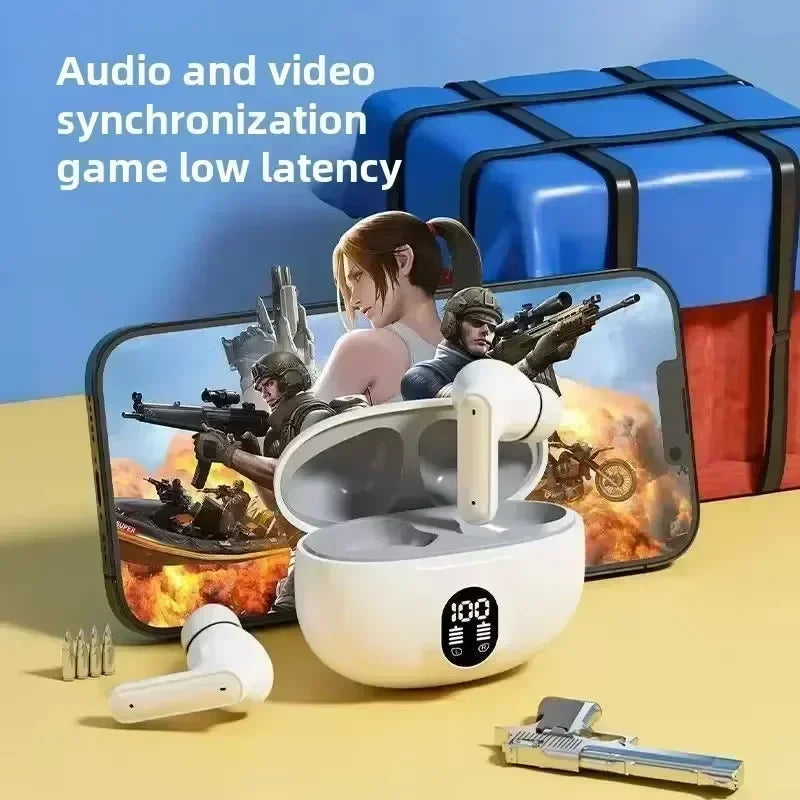 TWS Wireless Headphones Earphone Bluetooth-compatible 5.3 Waterproof Headset with Mic Earbuds For All