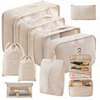Set Travel Organizer Bags Suitcase Packing Cubes Cases Portable Wardrobe Luggage