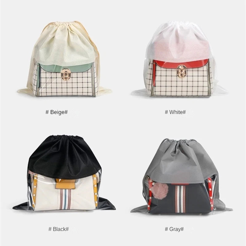 Dust Bag Handbag Moisture-proof Bundle Pocket Transparent Drawstring Storage Bag