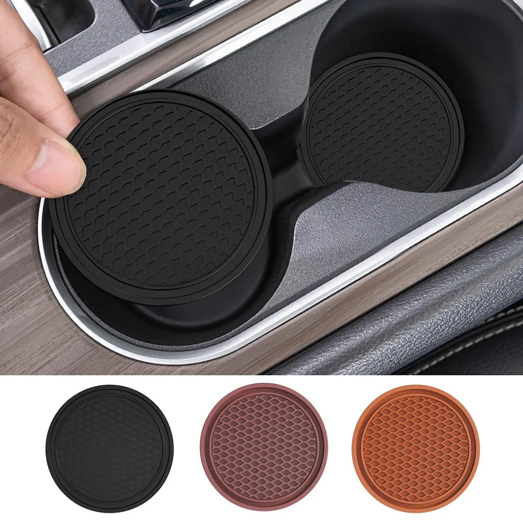 Car Cup Holder Anti-Slip Silicone Insert Coaster Mat Universal Car Accessories Black Fit