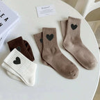Multi-Pack Women's Crew Socks Heart Trendy Comfortable Breathable Moisture-Wicking