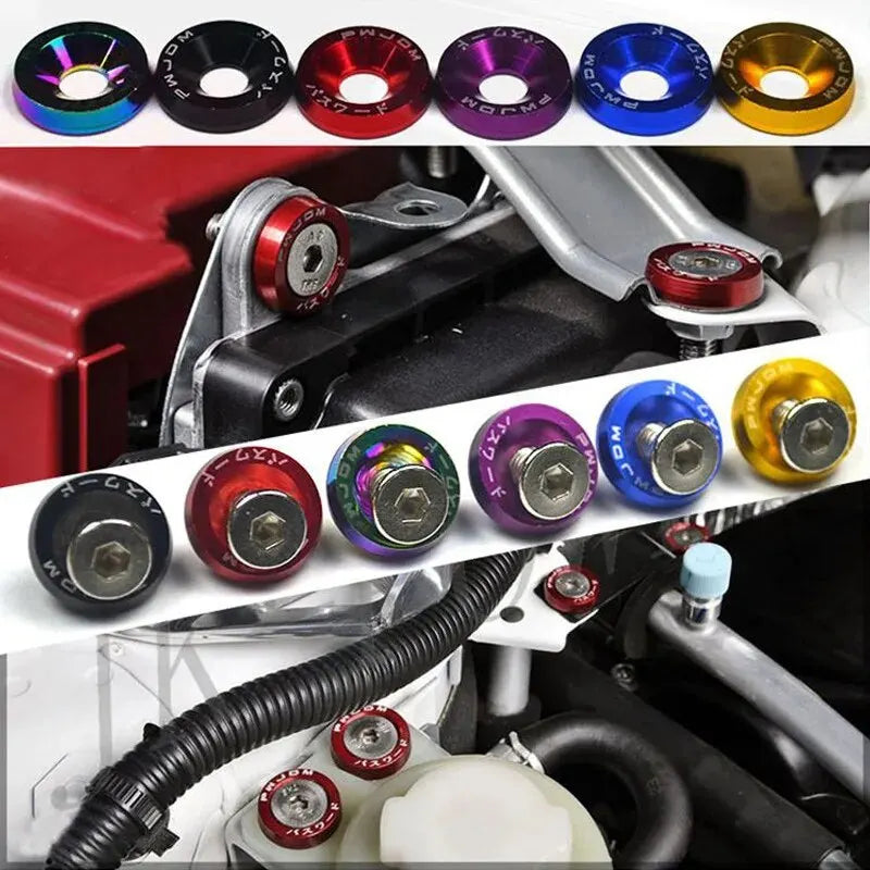 M6 Car Modified Fasteners Fender Washer Bumper Engine Concave Screws License Plate