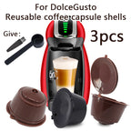 Fit For Dolce Gusto Coffee Filter Cup Reusable Capsule Filters With Spoon Brush