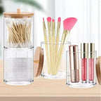 Acrylic Storage Box Bathroom Jar Makeup Organizer Cotton Round Pad Holder Swab Box Qtip