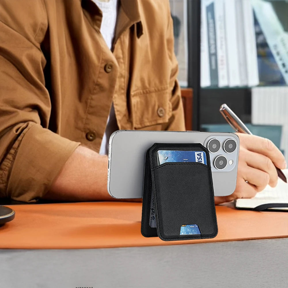 Luxury For Magsafe Magnetic Leather Wallet Holder Case For iPhone 16 15 14 13 12 Pro Max Card Holder Phone Bag