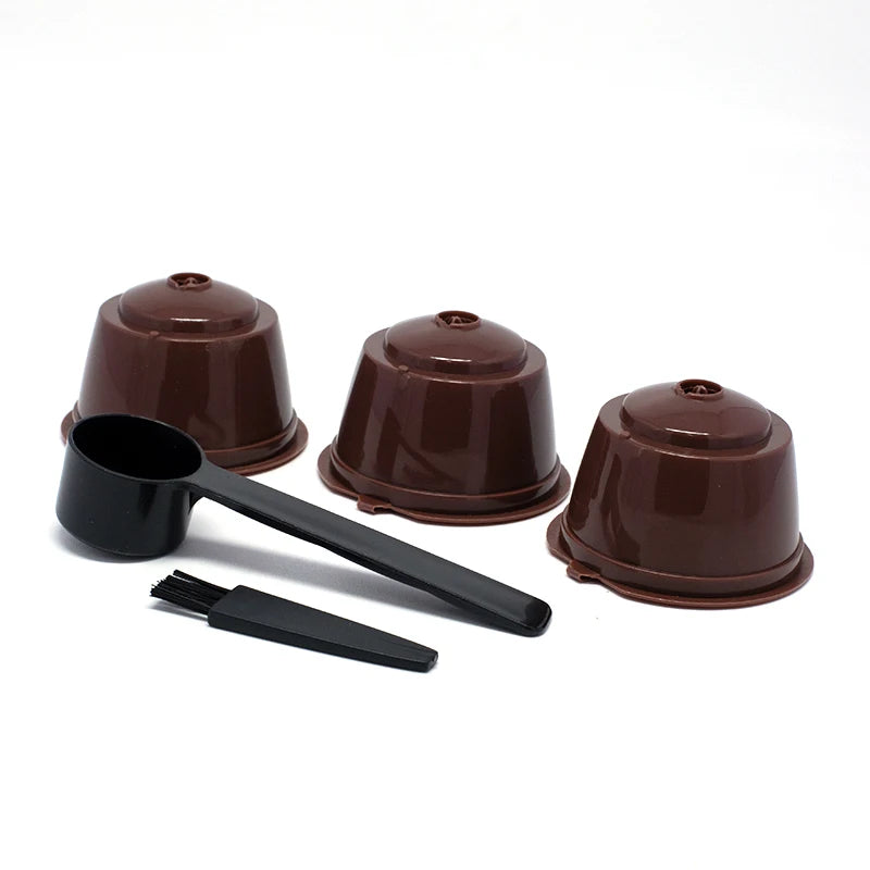 Fit For Dolce Gusto Coffee Filter Cup Reusable Capsule Filters With Spoon Brush