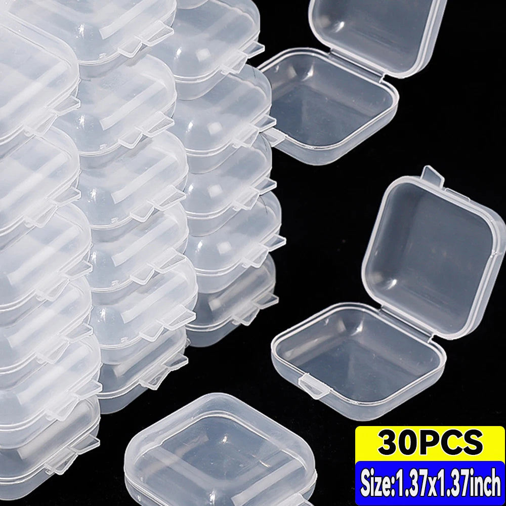 10-100PCS Mini Storage Box Transparent Plastic Jewelry Boxes Portable Earring Ring