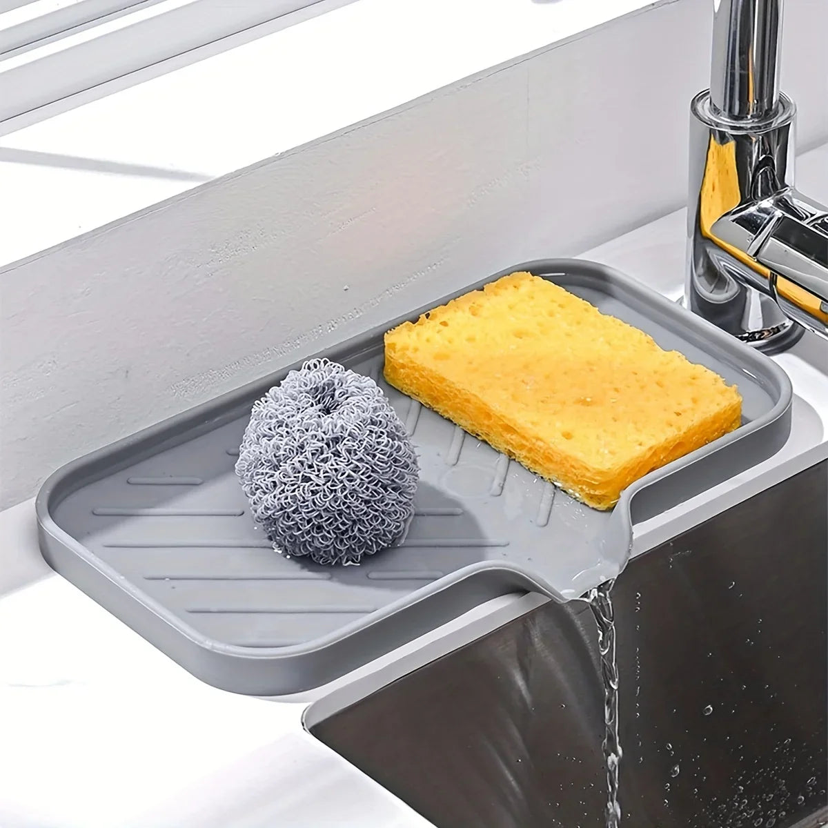Silicone Draining Soap and Sponge Tray