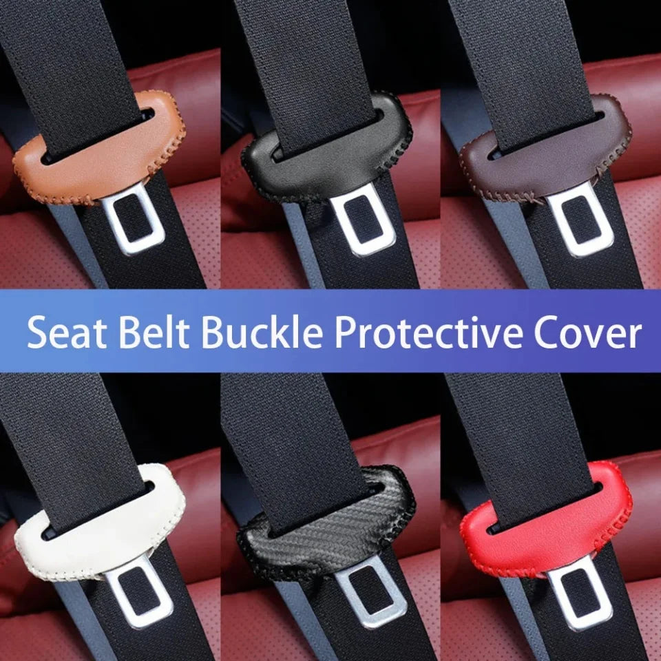 Universal Car Seat Belt Buckle Cover Protector Anti-collision Case PU Leather