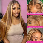 F4/27 Highlight Straight Lace Wig — 250% Density