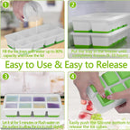 Large Ice Cube Trays Silicone Easy-Release Flexible Ice Molds