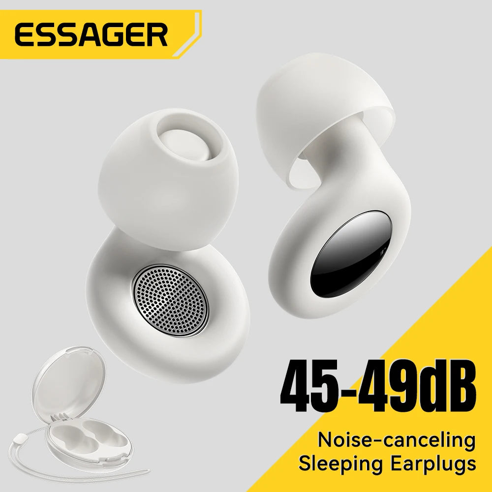 ESSAGER Noise Cancelling Ear Plugs for Sleeping Soft Silicone Sleep Earplugs Noise Reduction Earbuds for Sleep