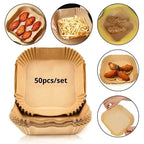 Air Fryer Disposable Paper Non-Stick Airfryer Baking Papers Round Liners Kitchen