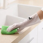 Waterproof Housework Cleaning Gloves Kitchen Latex Laundry Dishwashing Wear Resistant