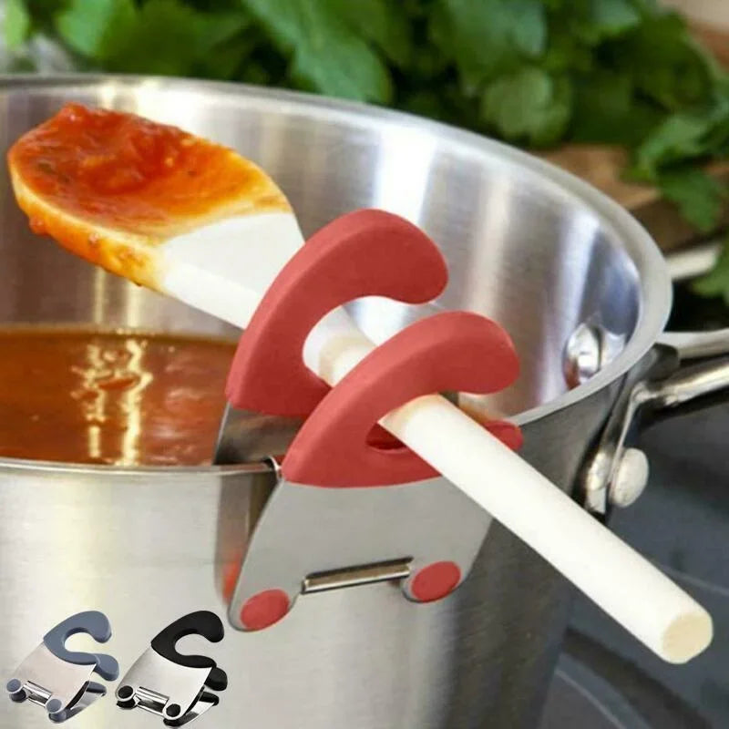 Pot Spoon Holder Pot Clip Anti Scald Silicone Grip