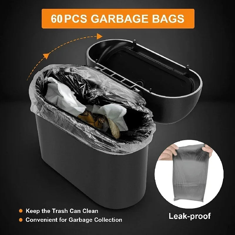 Car Trash Can (with Lid) Contains 60 (300) Garbage Bags, Small Car Can