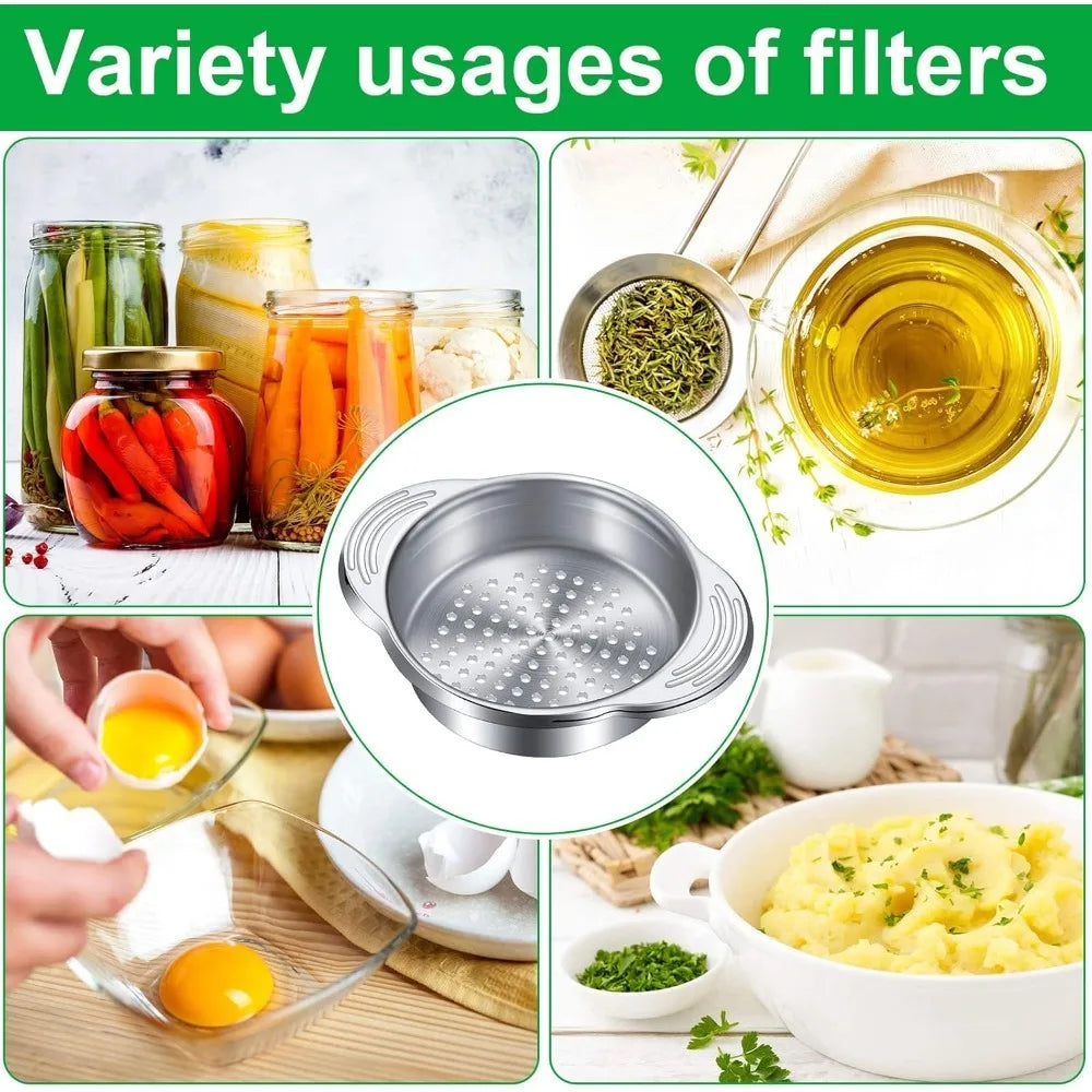 Stainless Steel Canning Strainer Tuna Can Press Food GradeCanning Colander