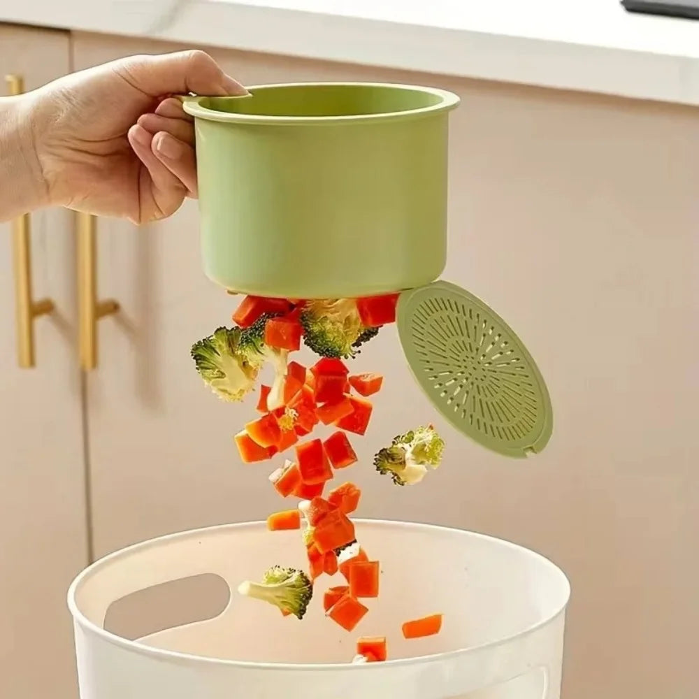 2 IN 1 Faucet Hanging Sink Drain Basket Detachable Bottom Cover Food Residue Filter