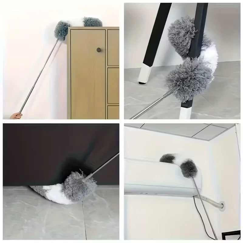 Duster with Extension Rod, Retractable Dust Brush, Microfiber Reusable