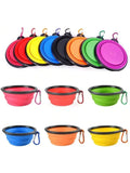 2026 Folding Portable Silicone Dog Feeder Bowl 2 In 1 Pet Dispenser Outdoor Travel Dog