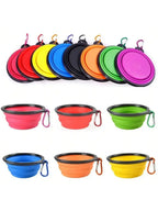 2026 Folding Portable Silicone Dog Feeder Bowl 2 In 1 Pet Dispenser Outdoor Travel Dog
