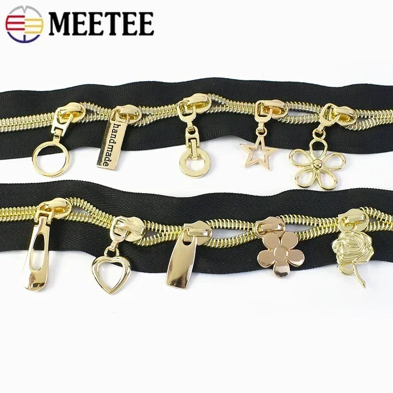 5# Zipper Sliders for Nylon Zippers Tape Bag Zips Pull Head Sewing Luggage Repair DIY