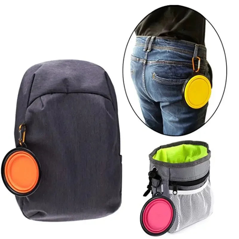 11.8 fl oz Collapsible Dog Pet Folding Silicone Bowl Outdoor Travel Portable Puppy Food