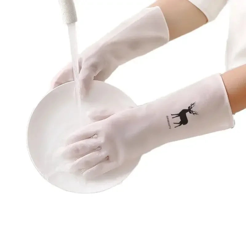 Waterproof Housework Cleaning Gloves Kitchen Latex Laundry Dishwashing Wear Resistant