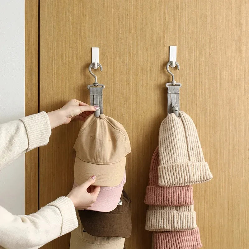 Wardrobe Hat Rack Hanging Rope Hat Storage Clips Hat Organizer Display