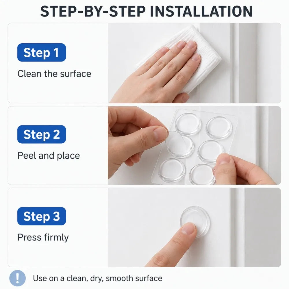 Clear Door Stopper Wall Protector Self Adhesive Furniture Bumper Pads Noise Dampening