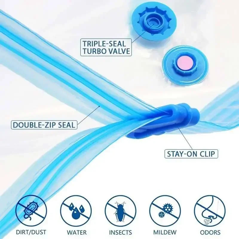 Vacuum Bag for Clothes, Air Bag with Pump, Travel Essentials, Space Saver Bags